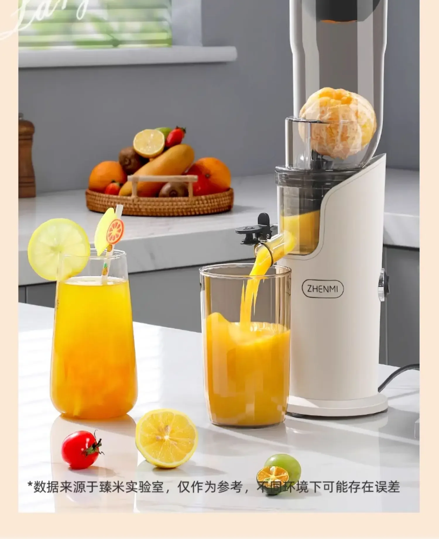 220V Premium Masticating Juicer with Pulp Separation by Zenmi - Slow Juicer for High Yield and Nutrient Extraction