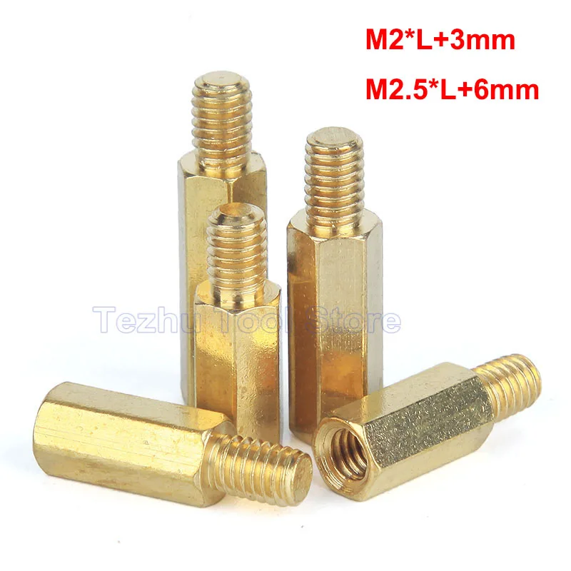 M2 M2.5 Hex Brass Male Female Standoff Board Rack Stud Hexagon Threaded Pillar PCB Column Motherboard Spacer Bolt Screw