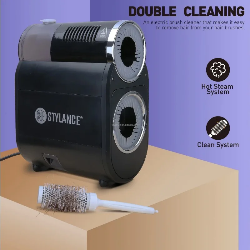 New Project Design Barber Electric Hair Round Brush Cleaner Steamer Belt Portable Professional Cleaning Brush