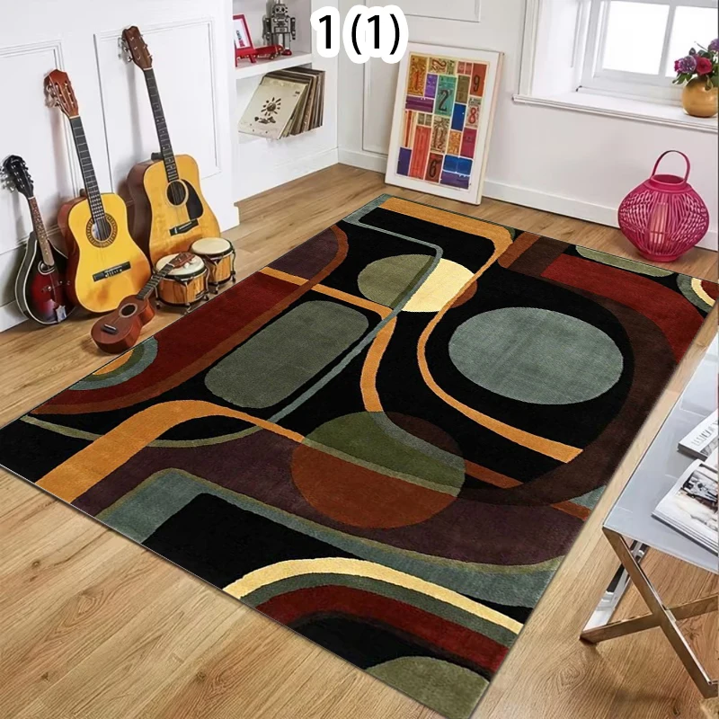 Geometric  Bedroom Retro  Charcoal Anti Slip  Geometric Pattern Bohemian Style Kitchen Restaurant