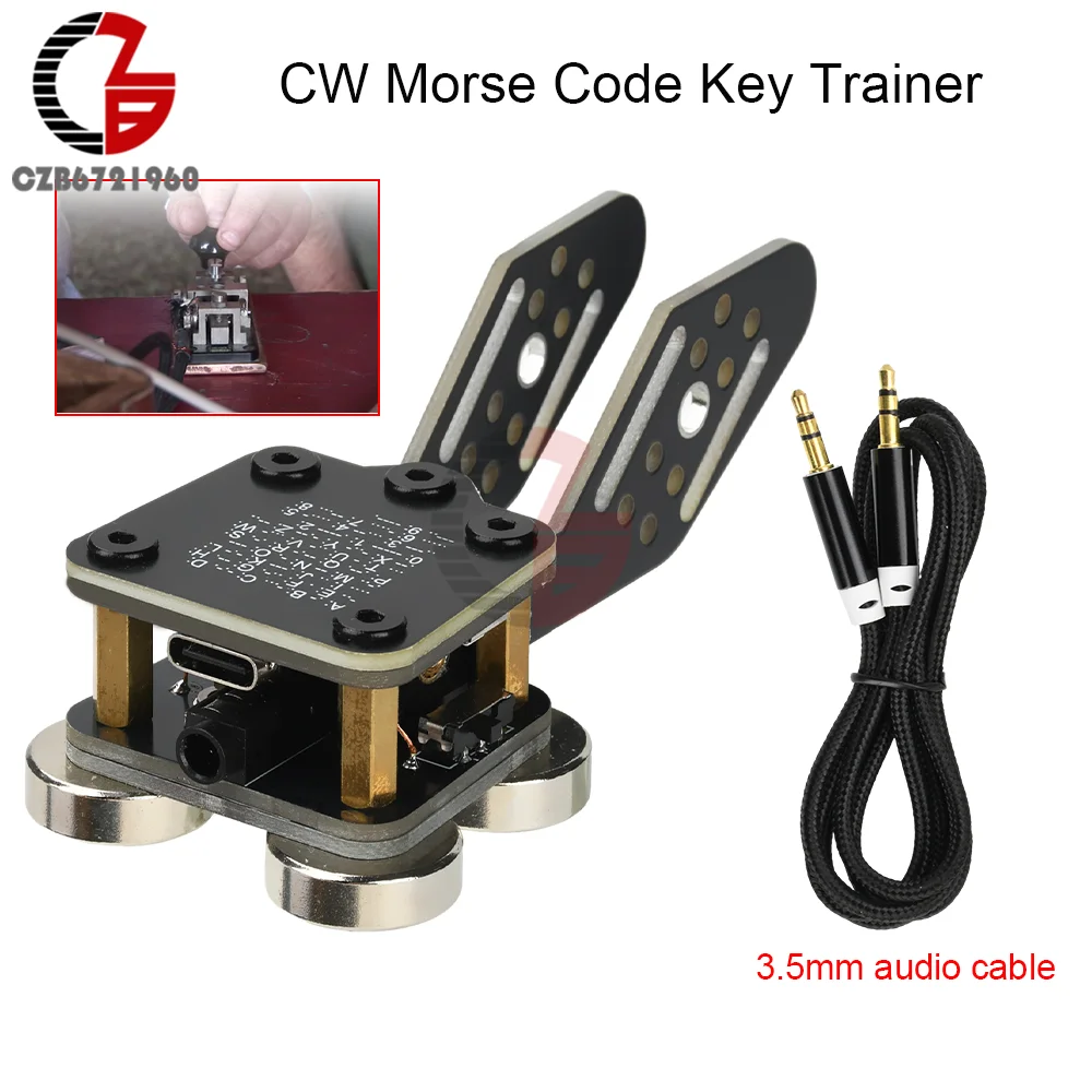 

CW Morse Code Key Trainer PCB Board Dual Paddle Automatic Electric Key Morse Code Trainer DIY Training Tools Type-C Interface