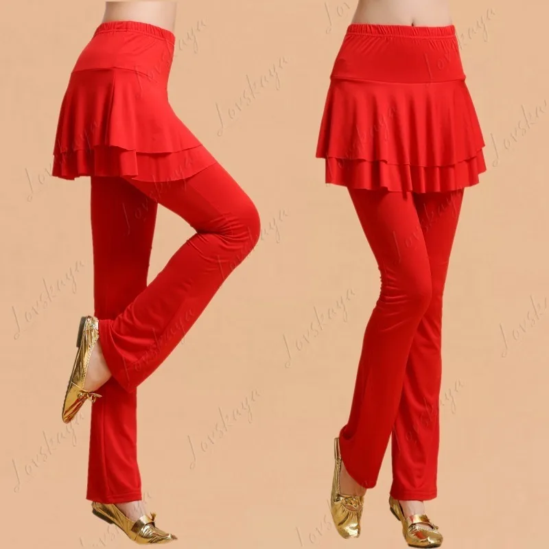 

Elastic Milk Silk Square Dance Outfit Women Integrated Pantskirt Casual Dancing Long Pants