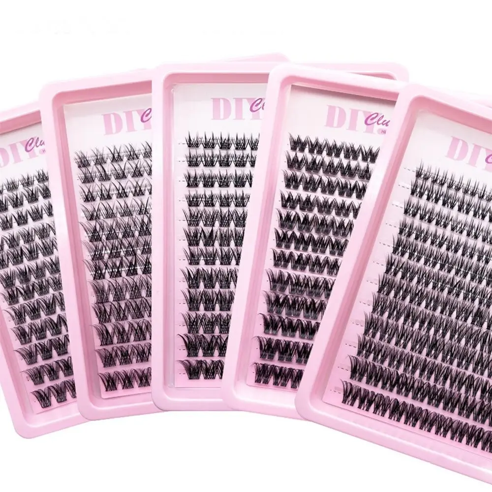 Handmade 12 Row Fairy Eyelashes Natural C Curl 8-16mm Cluster Eyelashes Thick Dramatic Eye Lashes Dynamic Eyelash Extension