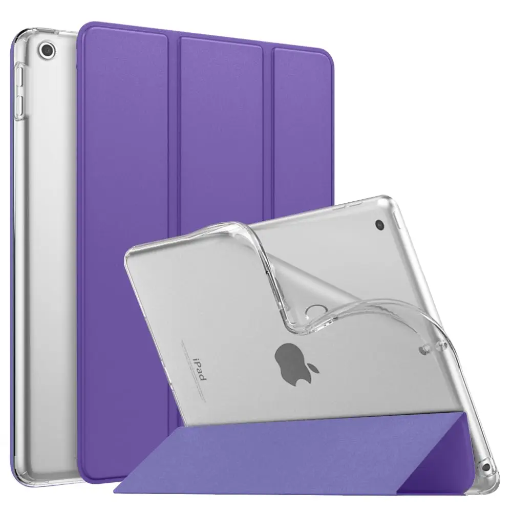 MoKo Smart Case for iPad 9th/8th/7th Gen 2021/2020/2019 Tri-fold Stand Protective Folio Case Soft Translucent TPU Flexible Back