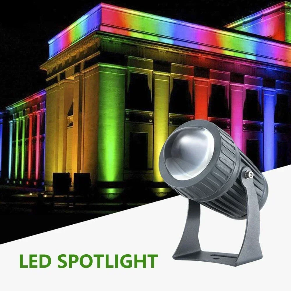 10W RGB LED Lawn Lamp AC220V Red Green Blue White LED Wall Spotlight IP65 Waterproof Outdoor A Beam of Lights Landscape Lighting