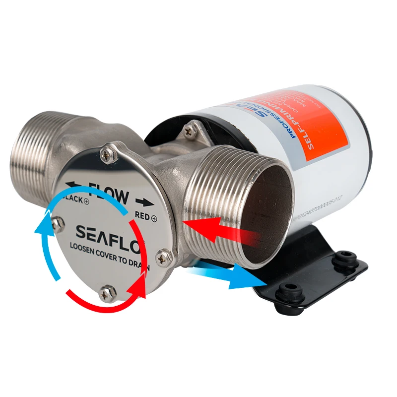 12V Reversible Electric Water Pump High Flow Self Priming Bilge Pump Industrial Washdown Impeller Pump For Caravan RV