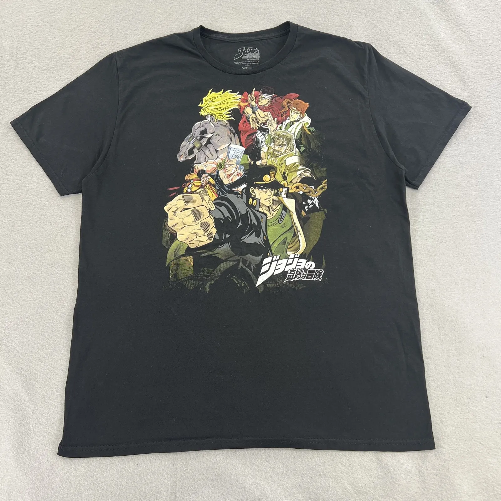 

JoJo's Bizarre Adventure Shirt Mens XL Black Anime Viz Media Graphic Tee Cotton Funny Gifts Men's Summer Top Dad Gifts