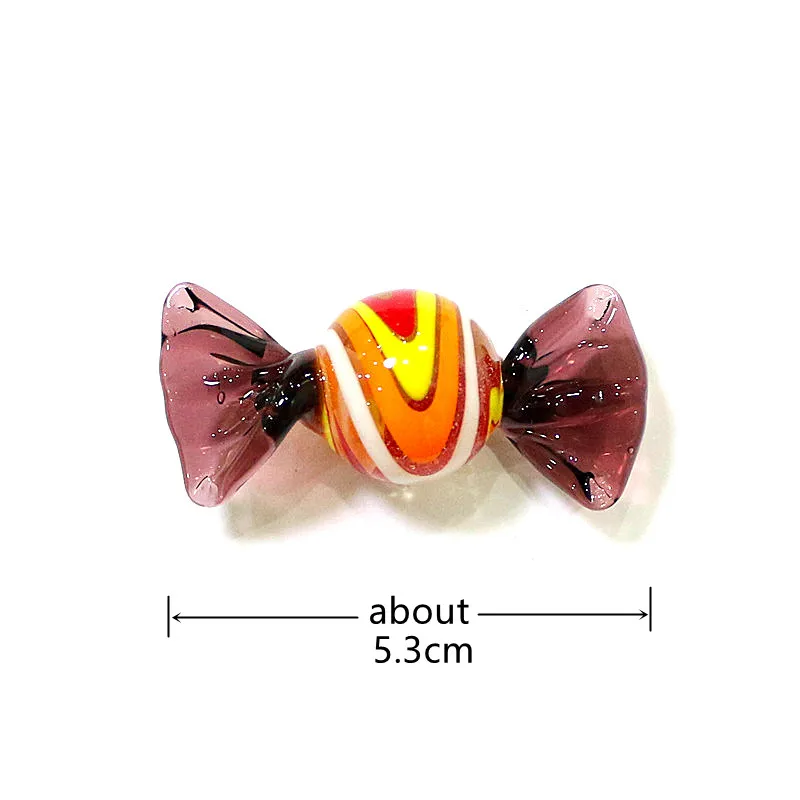 6pcs Vintage Murano Glass Sweets Lovely Miniature Candy Ornaments Home Living Room Desk Decoration Party Birthday Christmas Gift