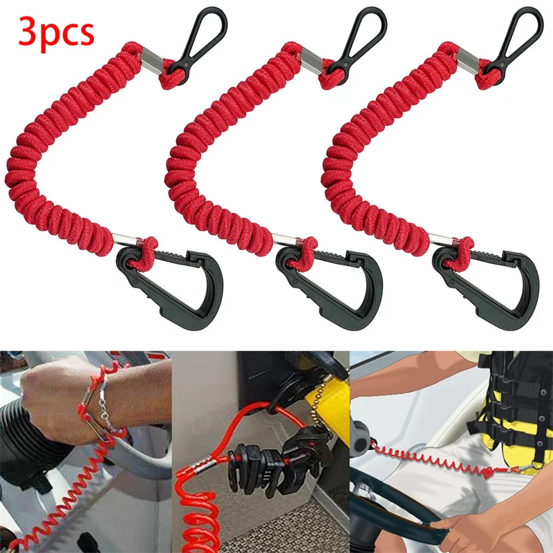 8M0092849 Boat Engine Emergency Stop Switch Safety Lanyard Cord for Mercury Mercruiser Outboard Motor Replacement 15920T54 Red