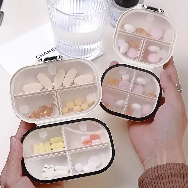 Mini Portable Pill Box Travel for Seven Days Multi Grid Split Package Pills Tablets Sealed Storage Box Pill Organizer Weekly