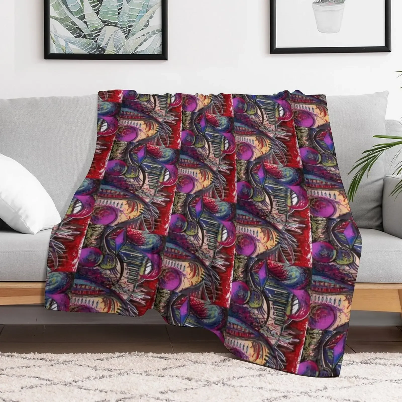 Portrait A for Absract Throw Blanket Travel Size Cozy Blanket for Plane Train