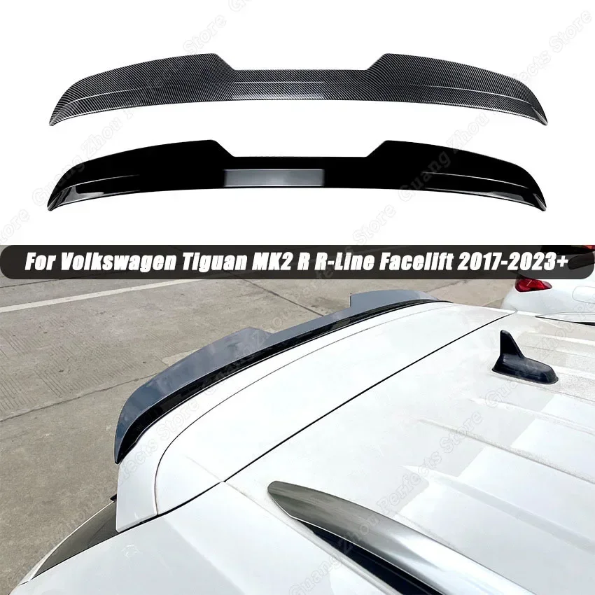 

Для Volkswagen Tiguan MK2 R R-Line Facelift 2017 2018 2019-2023 + спойлер на крышу, задний багажник, крыло, дефлектор, тюнинг, глянцевый черный