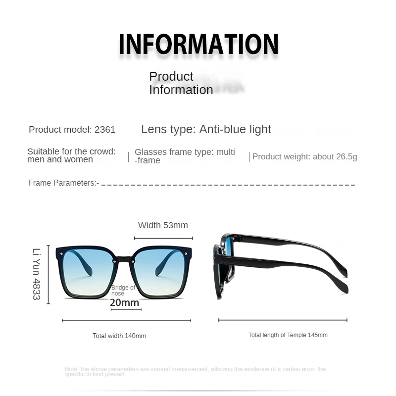 عالية الجودة مربع النظارات الشمسية النساء الرجال رائعة الحلو العلامة التجارية ظلال السفر الشاطئ نظارات شمسية سيدة رجل UV400 نظارات واقية #6