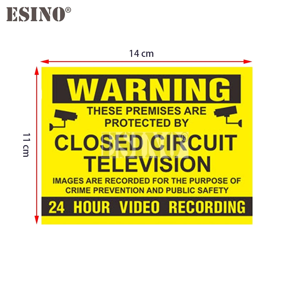 سيارة PVC ملصق تحذير دائرة تلفزيون مغلقة 24 ساعة فيديو مقاوم للماء جسم السيارة ملصق نمط الفينيل #2