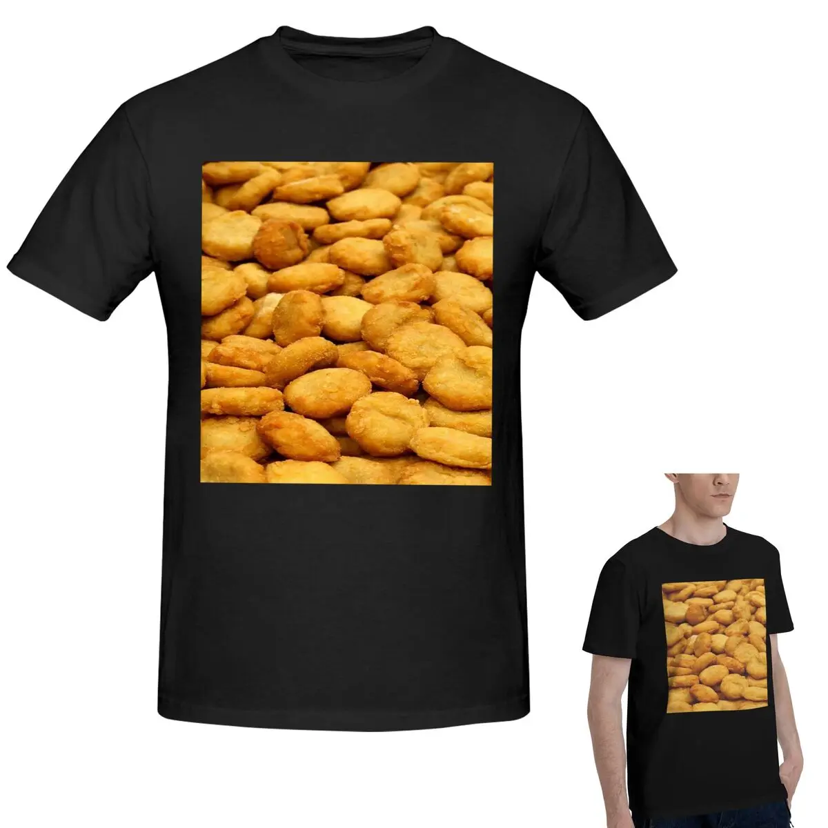 

100% Cotton This Is My Human Costume I'm Really A Chicken Nugget T-Shirt Men's Funny Oversized T Shirt Men O-Neck Shirts Tops