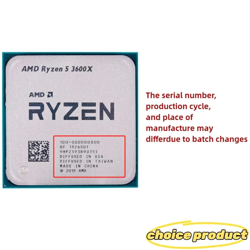 Processore CPU AMD Ryzen 5 R5 3600X 3,8 GHz 6 core 12 thread 95 W LGA AM4