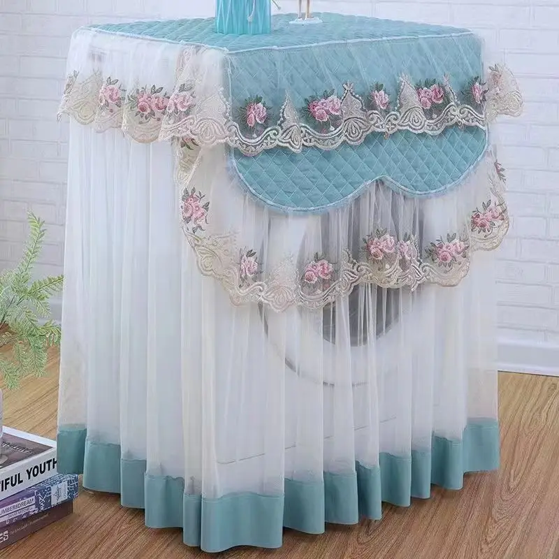 New Lace Ruffle Floral Dust Covers Washing Machine Covers Dust proof Protector Cover Embroidery Home Decor 60 60 85cm