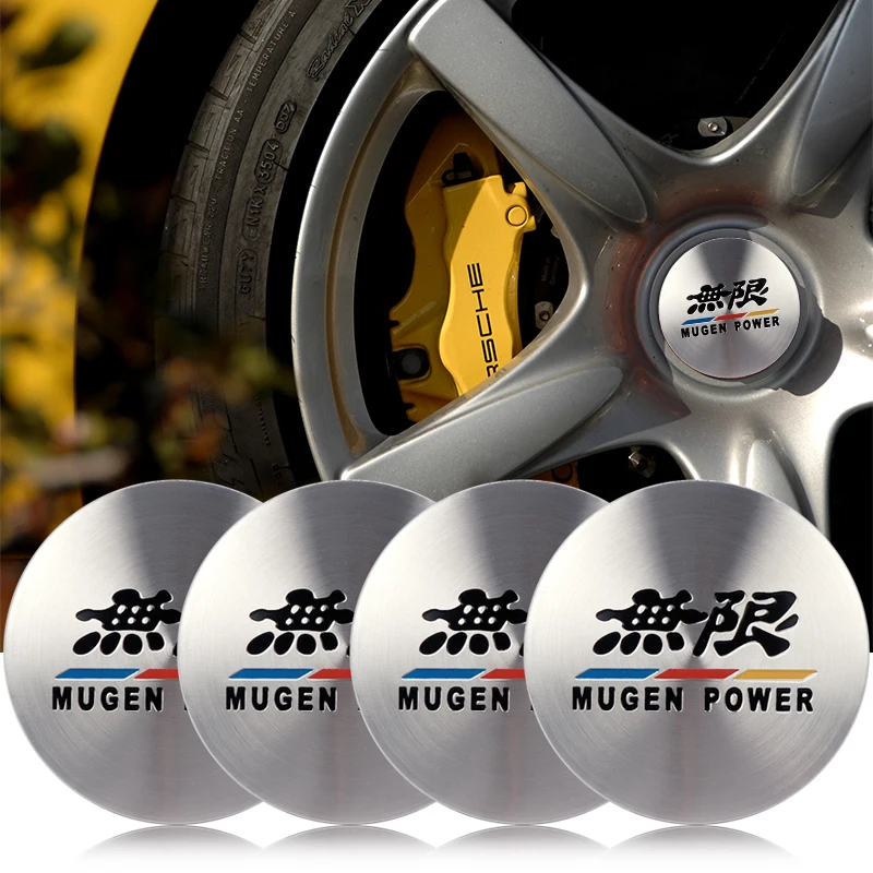 4 قطعة 56 مللي متر الألومنيوم سيارة عجلة مركز محور غطاء تغليف Huncap شعار شعار ديكور ملصق مائي اكسسوارات لهوندا موغن سيفيك سيتي إلهام