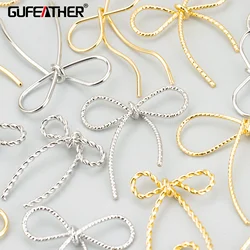 GUFEATHER,10pcs/lot,MF89,jewelry accessories,18k gold rhodium plated,copper,hand made,charms,bowknot,diy pendants,jewelry making