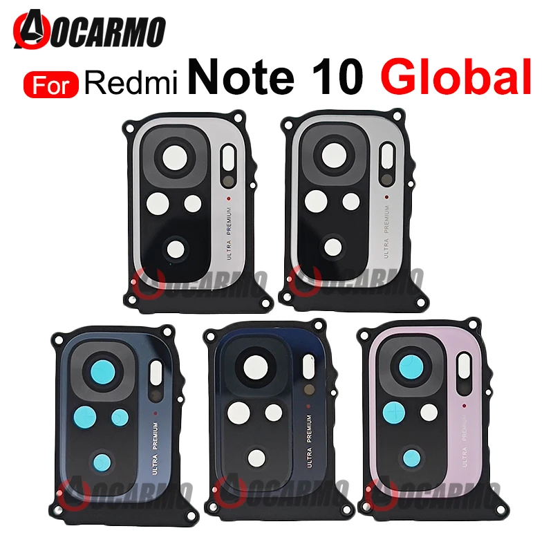 1Pcs For Xiaomi Redmi Note 10 Global Back Camera Lens With Frame and Sticker Replacement Parts