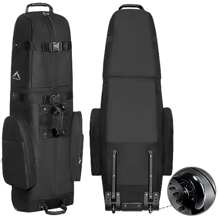 

Golf Travel Bag - Heavy Duty 600D Polyester Oxford Wear-Resistant Excellent Zipper Universal Size with Wheels Soft-Sided Golf C
