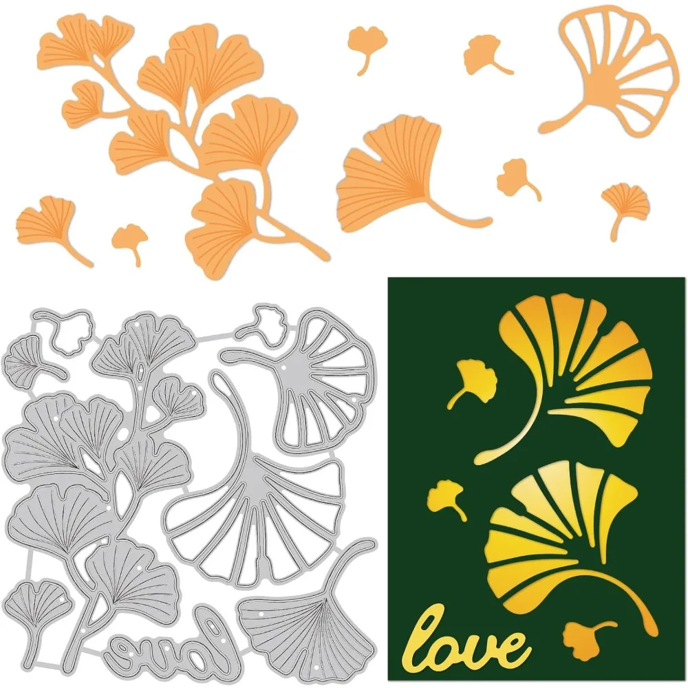 1pcs Ginkgo biloba Leaves Metal Cutting Dies Die Cuts for DIY Scrapbooking Festival Birthday Wedding Cards Making Album Envelope