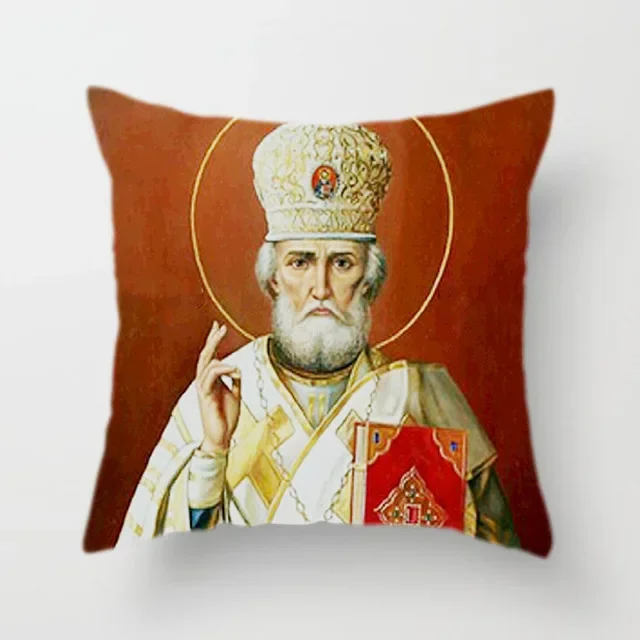 Western Church Religion Men and Women Polyester Soft Pillowcase Home Bedroom Hotel Car Decoration Pillowcase Wedding Gift45x45cm