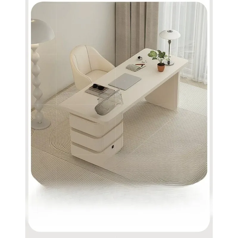 Solid wood bedroom, locker, integrated desk, Nordic light luxury home study table, office computer desk