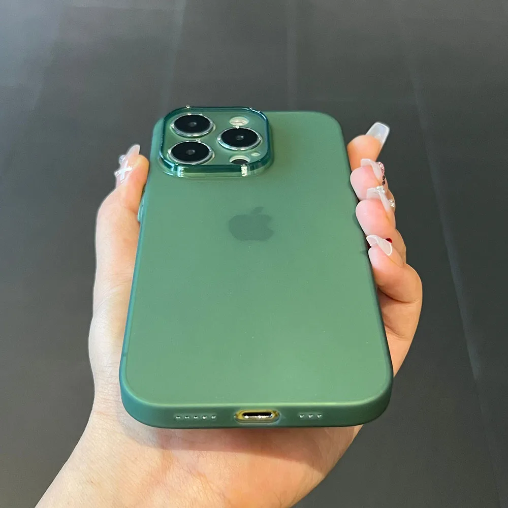 Luxury 0.3MM Ultra Thin Matte Soft Case For iPhone 15 14 13 12 11 Pro Max Plus Mini Silicone Transparent Frosted TPU Back Cover