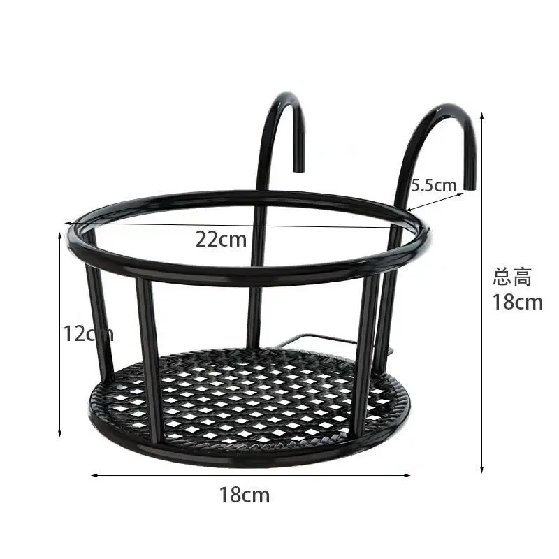 Balcony Hanging Metal Plant Stand, Railing Flower Basket Holder, Window Sill Fence Hanging Flower Pot Rack, Outdoor Iron Plant D