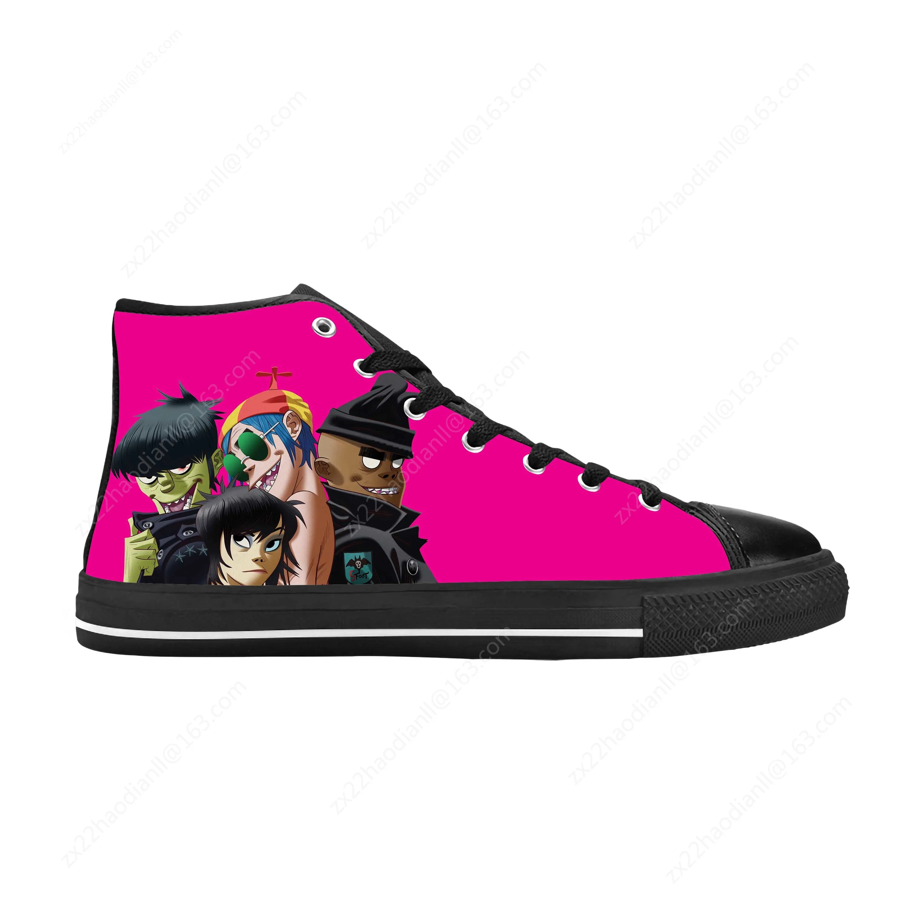 Gorillaz UK Rock Band Hip-Hop Rap Music Gorillazs Casual Cloth Shoes High Top Comfortable Breathable 3D Print Men Women Sneakers