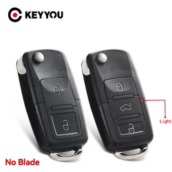 KEYYOU 3 Buttons Folding Remote Key Shell Car Key Case For VW For Volkswagen Bora Passat Golf Polo Jetta Sharan Touran No Blade