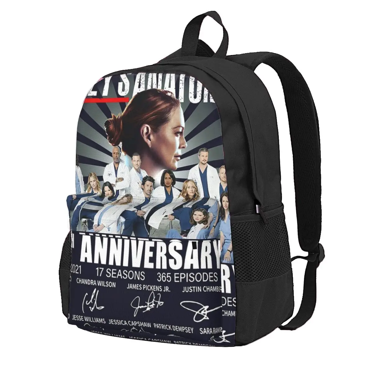 

Greys Anatomy 16Th AnniversaryMemories Student Backpack School Bag Daypack for Boys Girls Fashion Bookbag Shoulder Bags