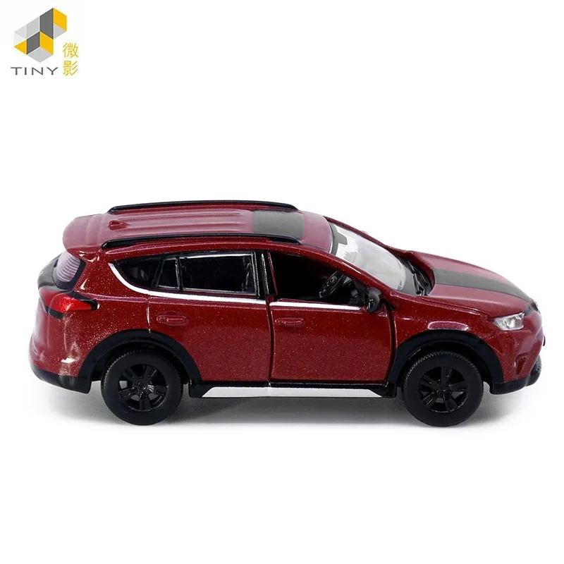 Tiny 1:64 Toyo-ta Rav4 Red Diecast Simulation Model Cars Toys