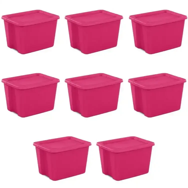 

1/8 Packs,18/50 Gallon Outdoor/Indoor Lid Plastic Storage Bin Container Organizer