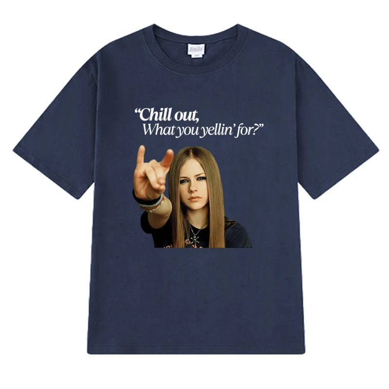 حار المغني أفريل لافين البرد خارج الجرافيك طباعة تي شيرت 2025 الرجال النساء موضة Y2k قصيرة الأكمام تي شيرت للجنسين 100% قطنية عالية الجودة