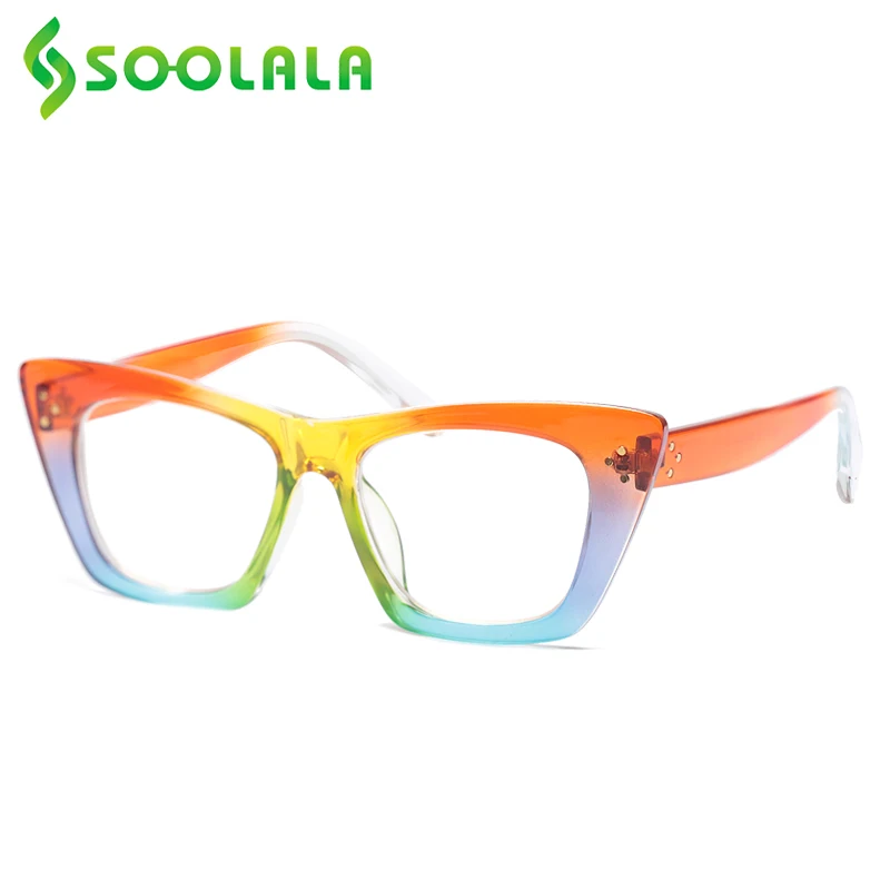 

SOOLALA Butterfly Cat Eye Anti Blue Light Reading Glasses Women Computer Ladies Full Frame Reader Magnifying Presbyopic Glasses