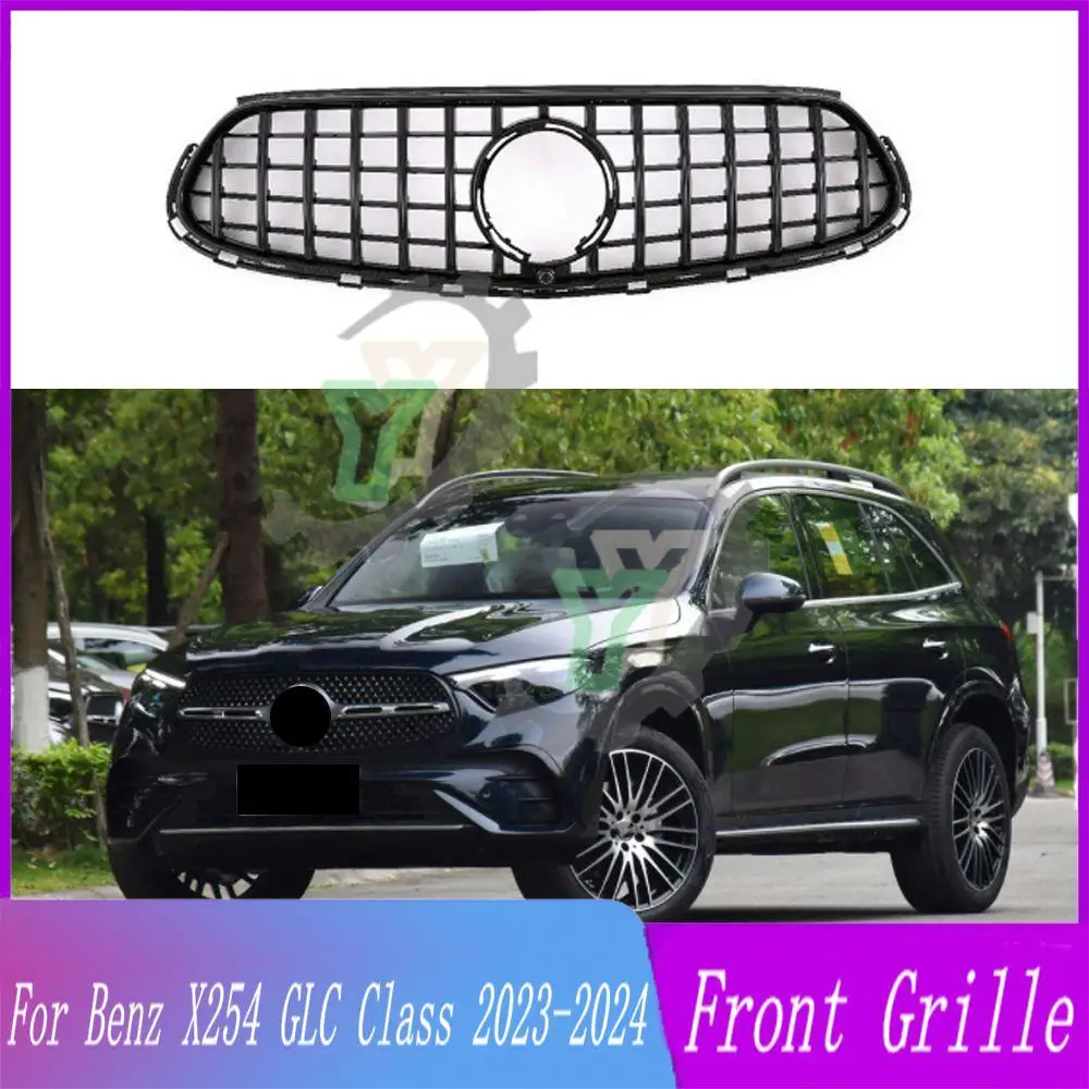 

Car Front Bumper Upper Grille GT Style Racing Grill For Mercedes-Benz X254 GLC Class GLC200 GLC220 GLC260 GLC300 AMG 2023-2024