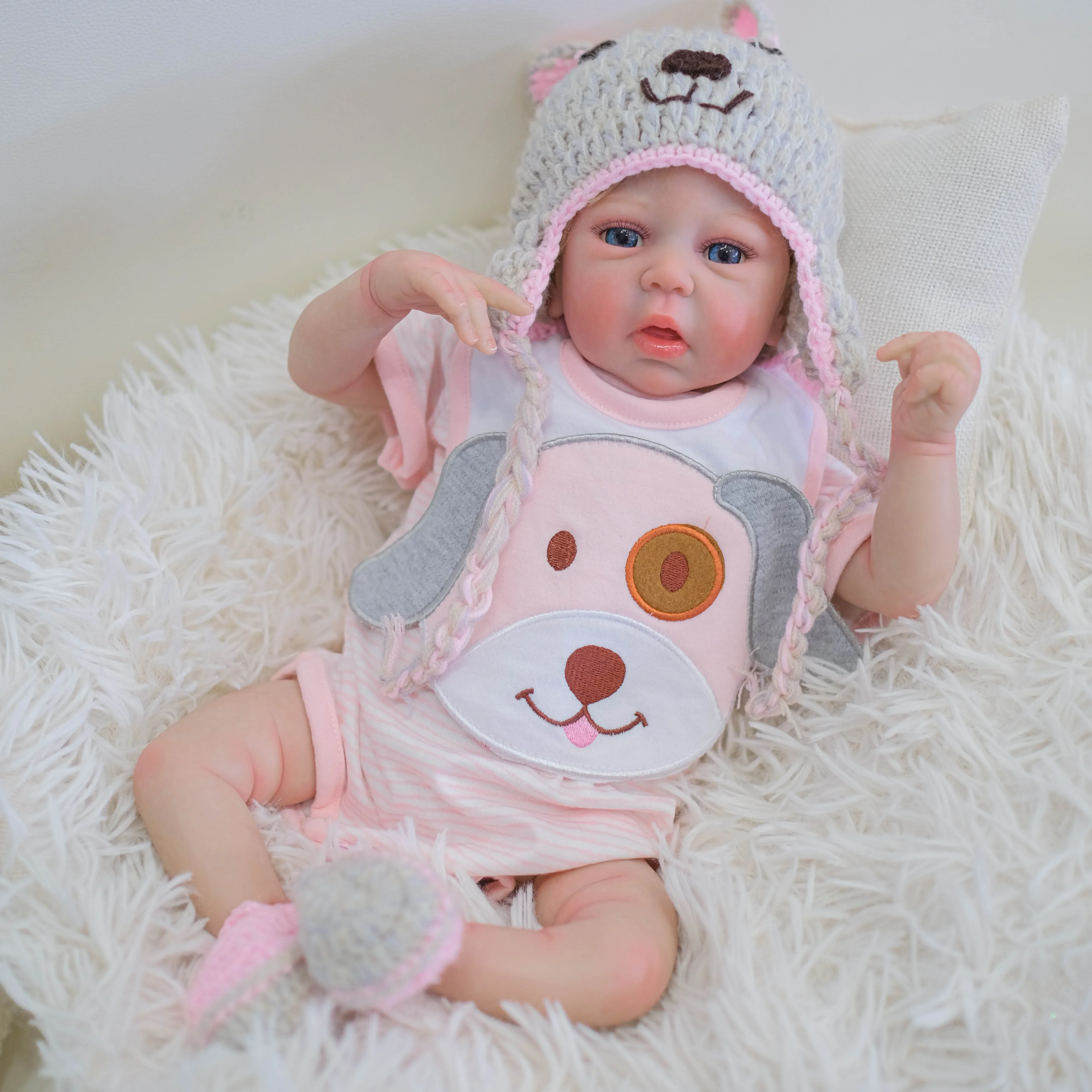 NPK 18inch Mindy Reborn Baby Doll Full Body 100% Handmade 3D Skin with Visbile Veins Collectible Art Doll Christmas Gift