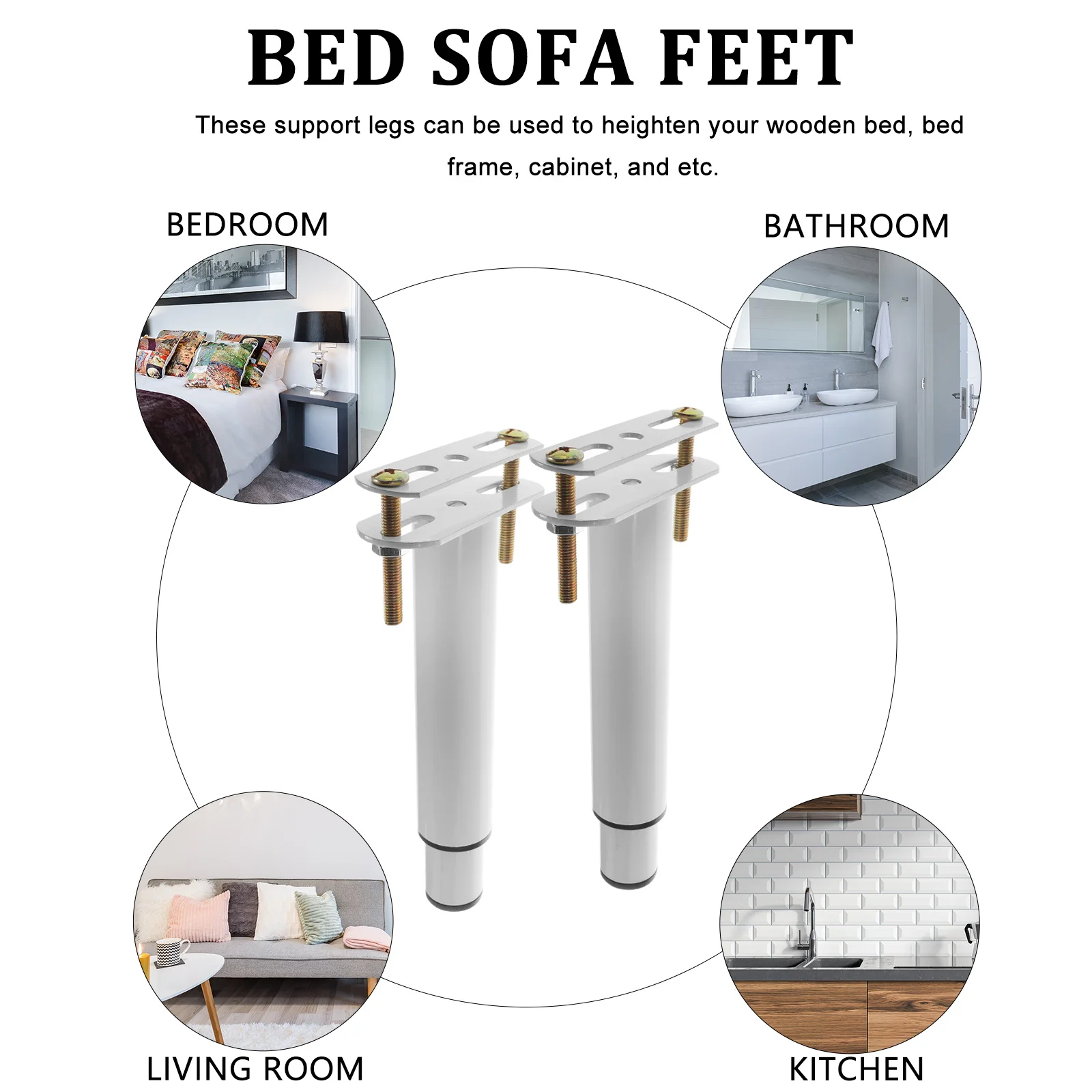 

2pcs Leg Support Adjustable Height Heavy Duty Furniture Legs For Frame Cabinet Bed Frame Support Beams Adjustable Bed Legs