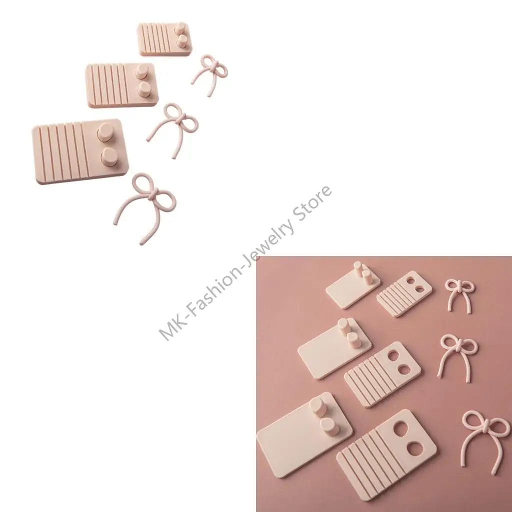 

Q6PF PLA Clay Jewelry Making Tool Featuring Flexible Bowknot Mould and Curved Line Guide for Custom Pendant Designs