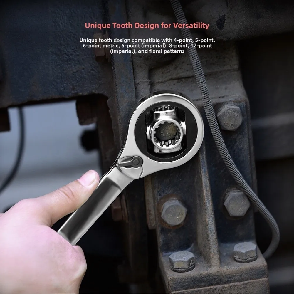 Heavy=Duty 52-in-1 Ratchet Socket Wrench Set Sturdy Cr-V= Steel Fast Switch Spanner For Car Truck Machinery Repair Anti-Rust