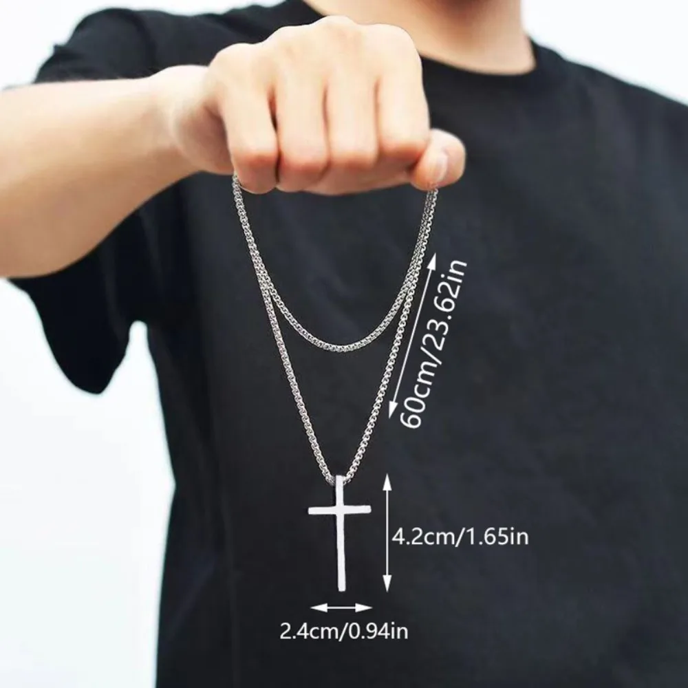 الأزياء القوطي الفولاذ المقاوم للصدأ الصليب قلادة قلادة للرجال النساء للجنسين الشرير الهيب هوب ربط سلسلة سحر مجوهرات اكسسوارات هدية #5