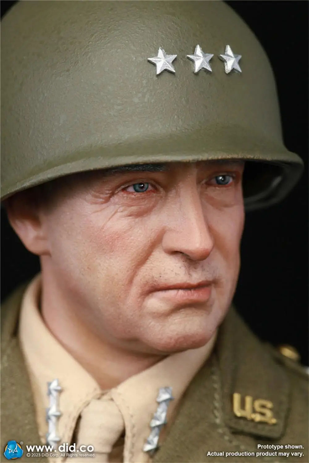 1/6 DID A80164 WWII Series US. Soldier General Smith Patton Model Helmet with Inner Net Medals For 12