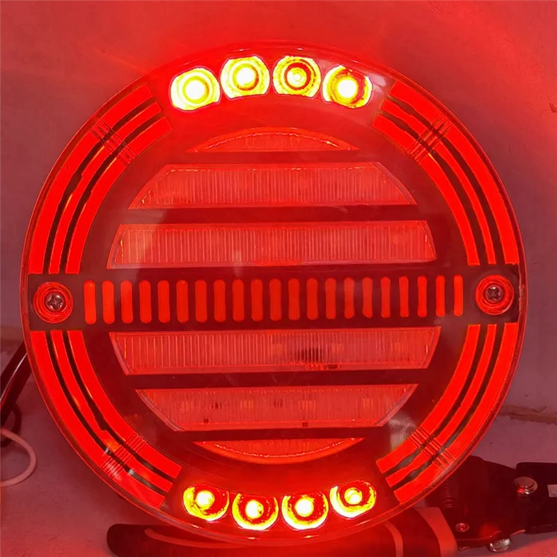 

Premium 2Pcs Round LED Trailer Tail Light With Brake Light DRL Flow Turn Signal Lamp Car Truck Ships Bus Boat Caravan 12V 24V
