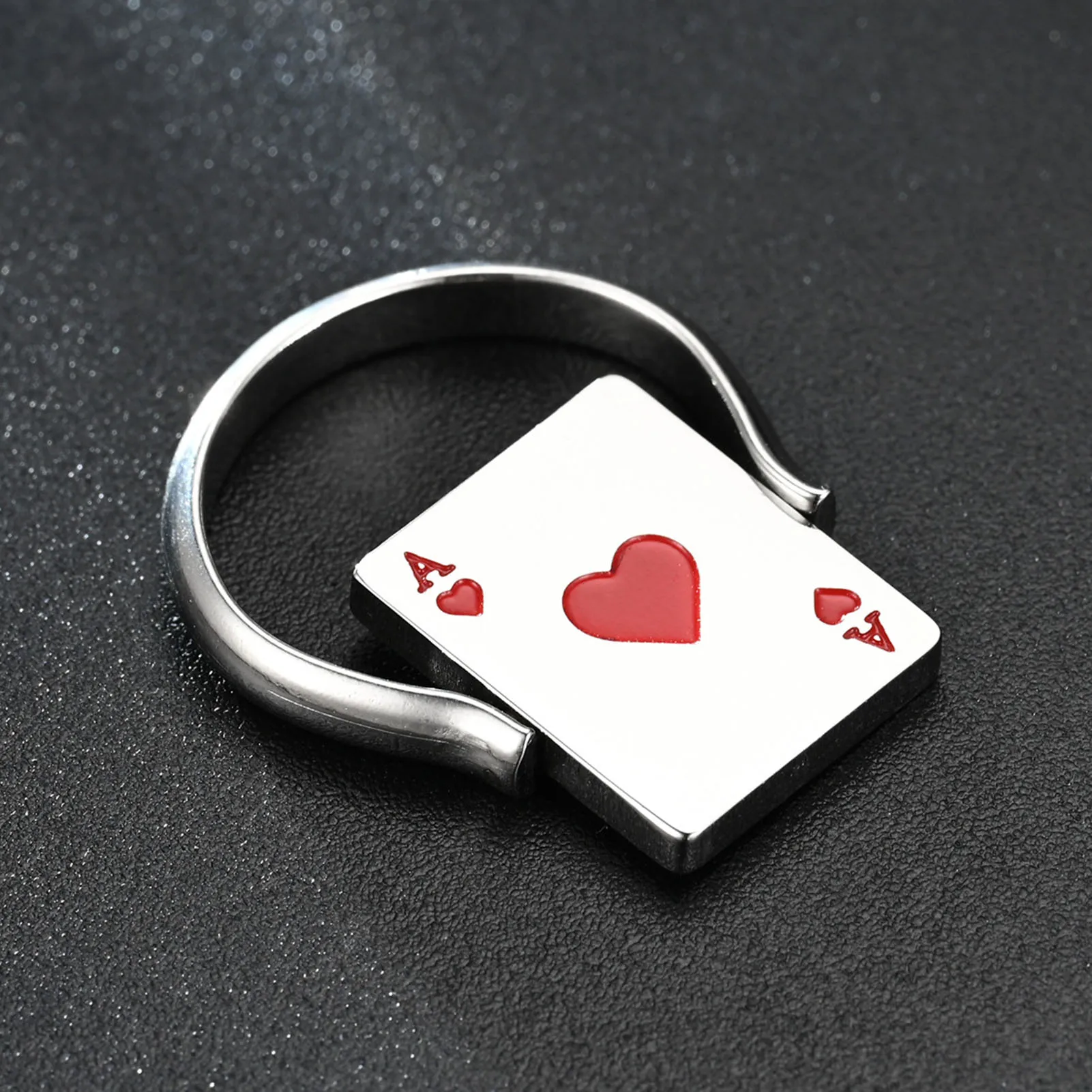 Fidget Rings for Women & Men Reversible Aces of Spades Playing Cards Rings Stackable Anxiety Rings Stress Relief Ring NA