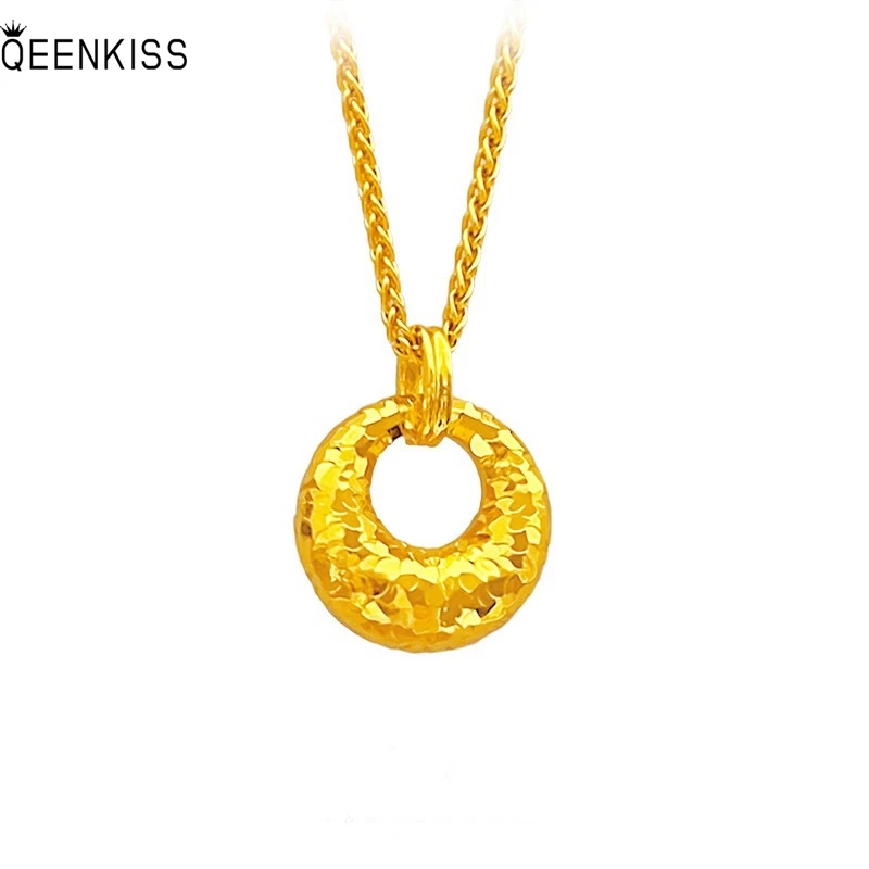 

Винтажное круглое ожерелье QEENKISS из 24-каратного золота с подвесками для женщин, на свадьбу, день рождения, Рождество, для невесты, матери, девушки, дамы, подарок PT5233