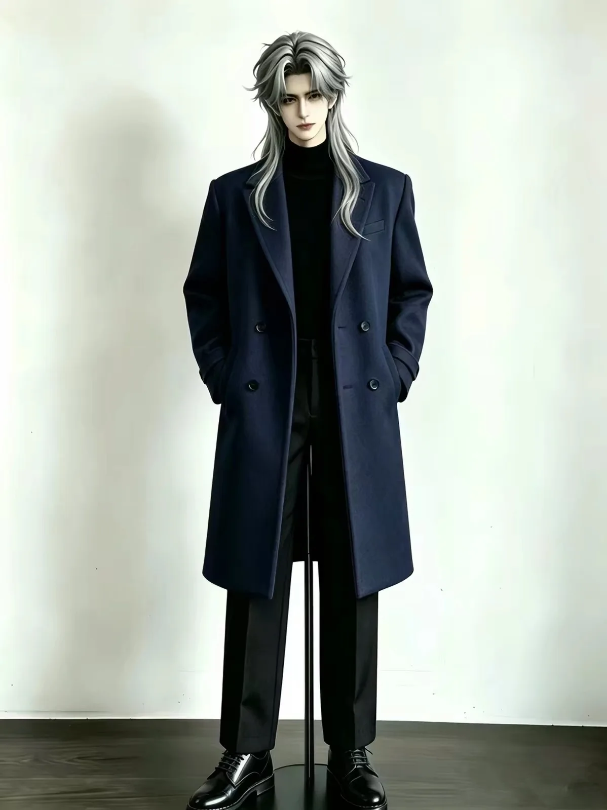 1/6 Figure Doll 1/4 1/3 Scale BJD Long Woolen Windbreaker Handsome Jacket Coat For MSD SD13 ID75 Uncle Clothes Accessories A2243