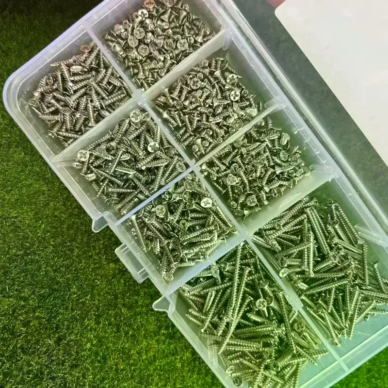 800pcs Self Tapping Wood Screws Set, M2 Flat Head Sheet Metal Screw, Self Tapping Screws Assortment Kit