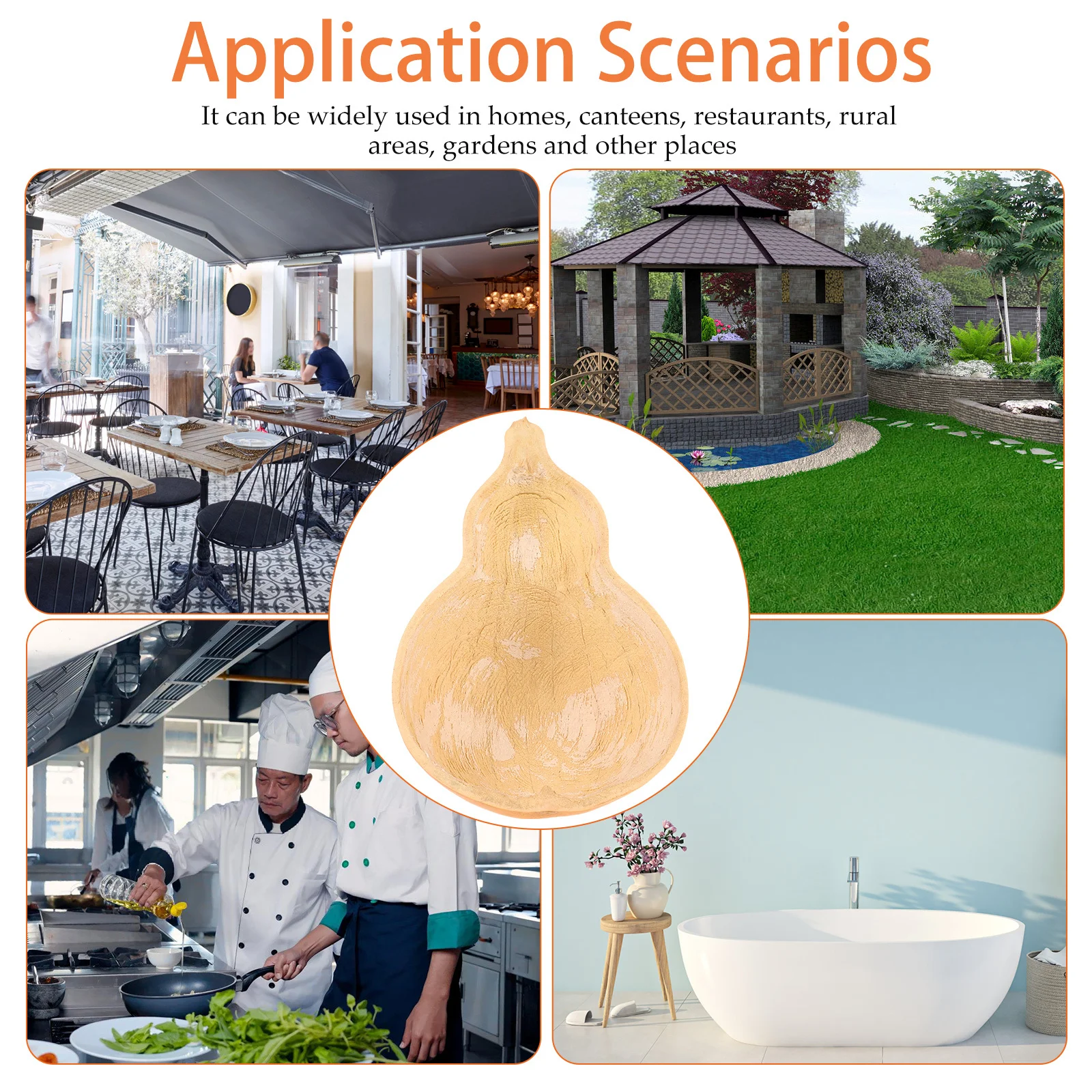 

Натуральный кухонный половник для тыквы для приготовления супа, совок для воды, домашний сад, многоцелевой большой половник, ложка, декор тыквы